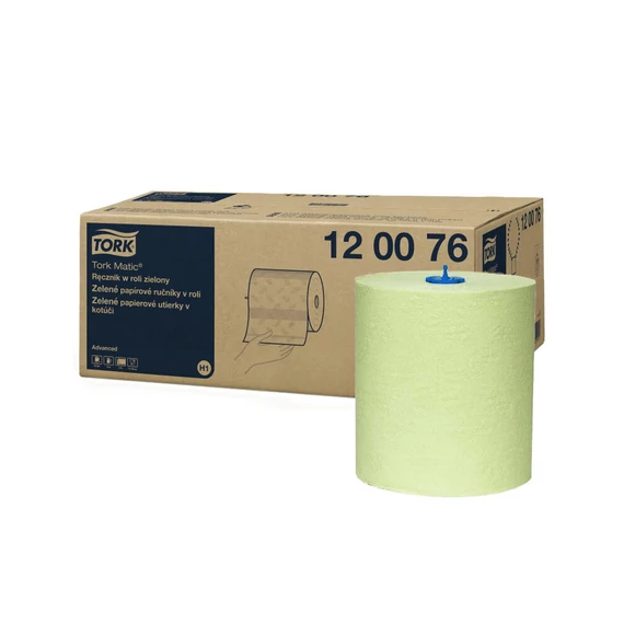Kéztörlő 2 rétegű tekercses átmérő: 19 cm 150 m/600 lap/tekercs 6 tekercs/karton Advanced Matic® H1 TORK_290076 zöld