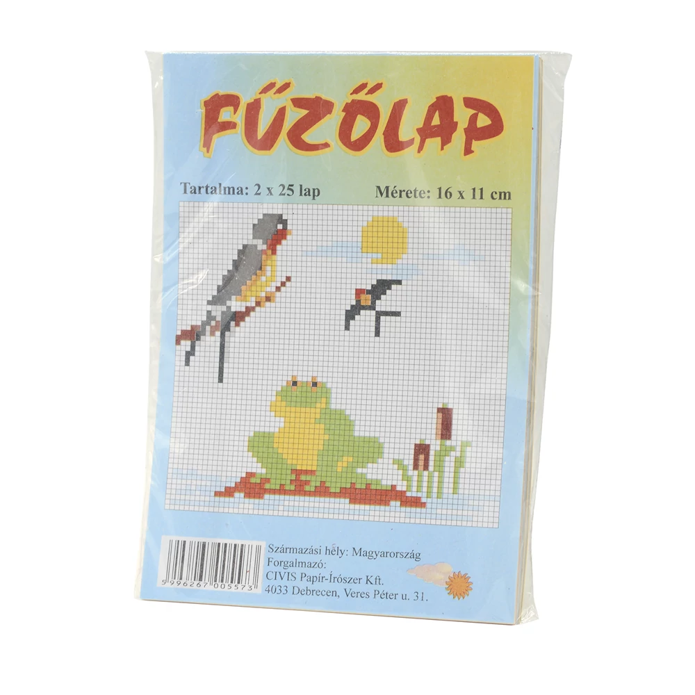 Fűzőlap, 11x16cm, 50lap, sárga,barna,piros,kék,zöld színekben.